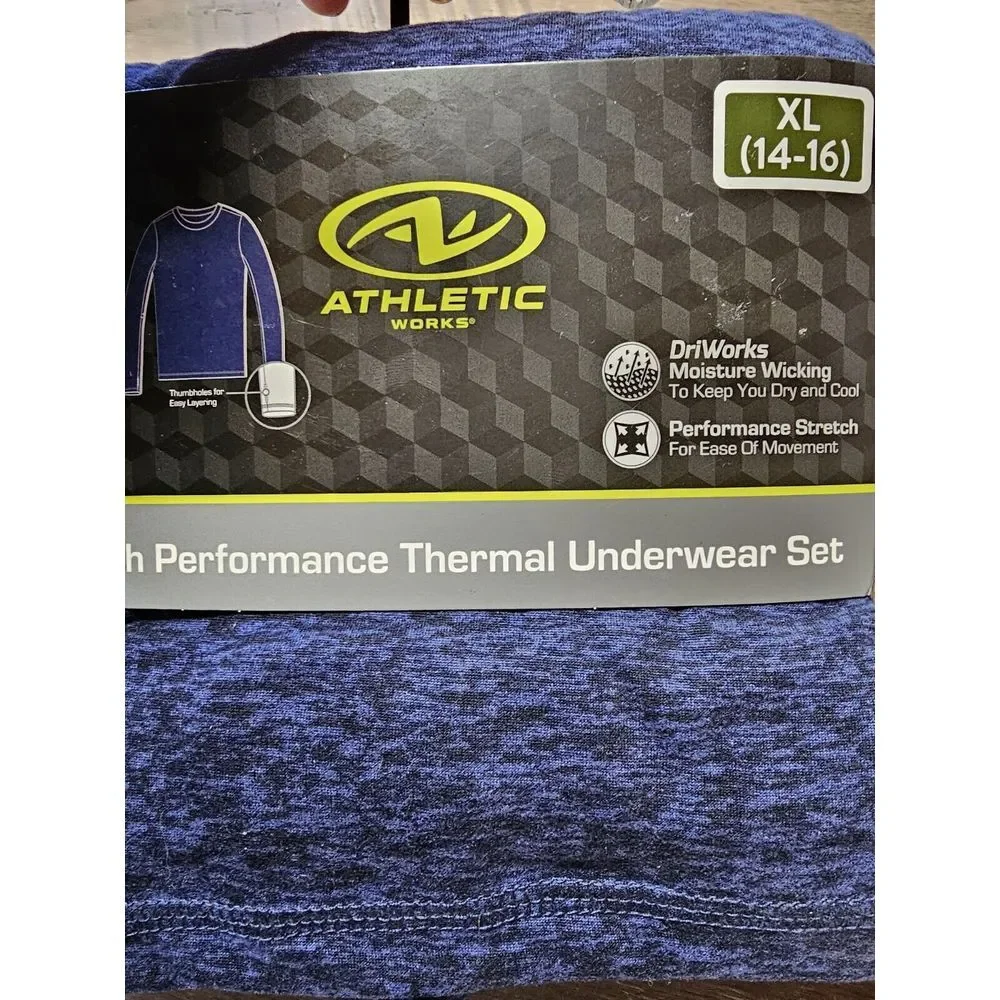 Athletic Works Boys Thermal Underwear Set Gray Camouflage XL 14/16‎ Soft Boys